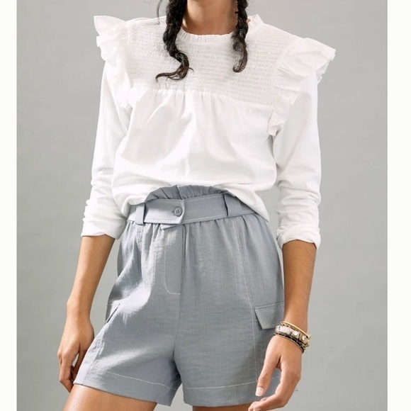 NWT Moon River Cinched Cargo Shorts Slate Grey Anthropologie - Picture 1 of 10